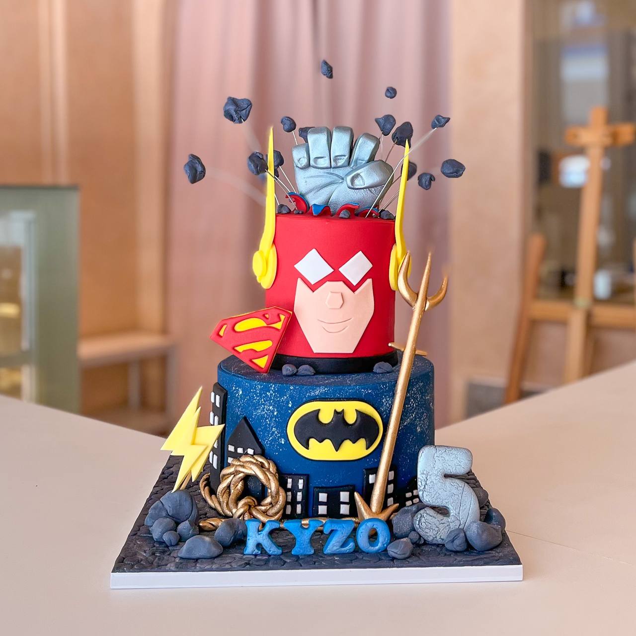 DC superhero birthday cake