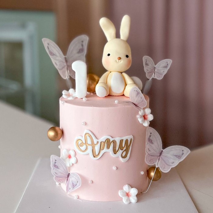 Bunny & Butterflies Cake