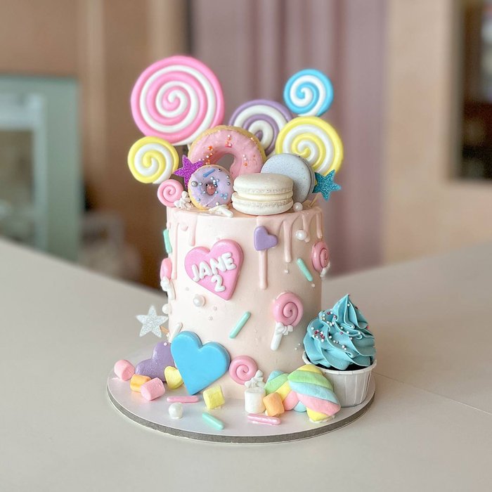 Rainbow Candyland Cake