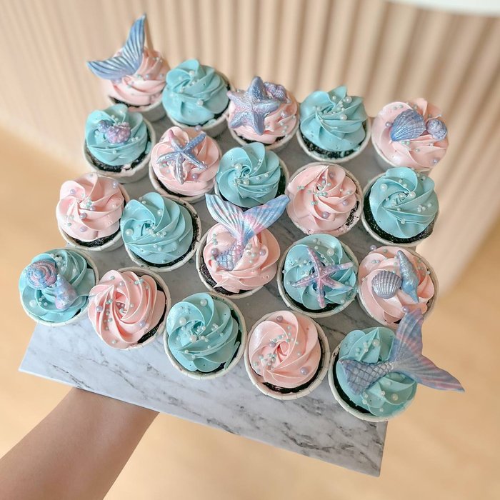 Mini Mermaid Cupcakes (20) 