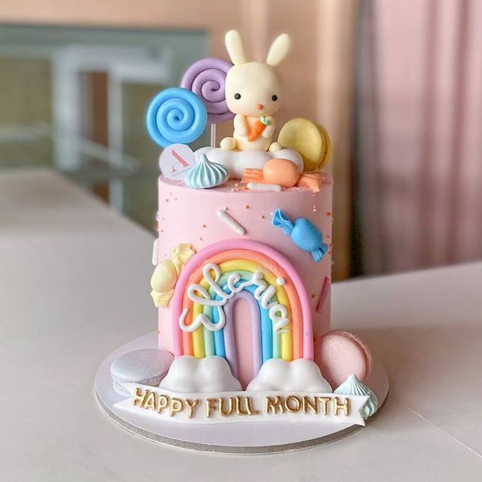Rainbow Candyland Bunny Cake 
