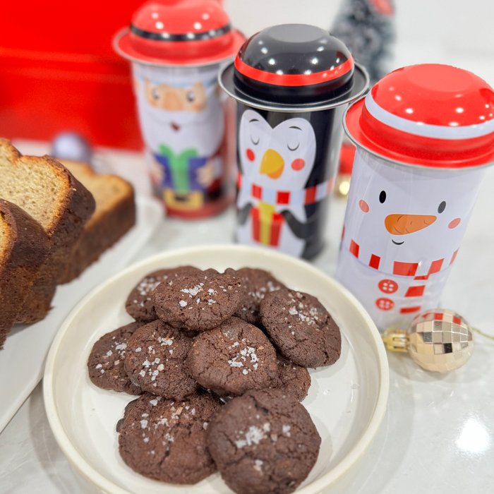 Dark Chocolate Sea Salt Christmas Cookies