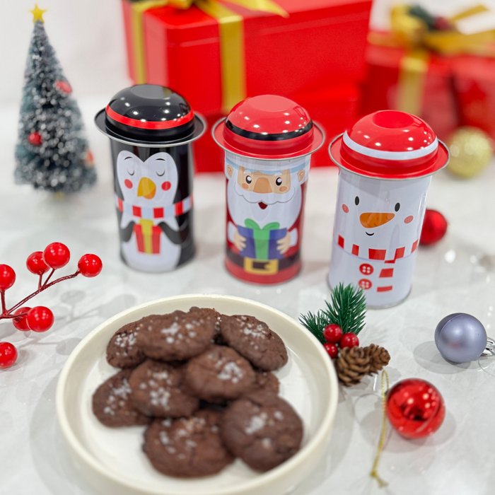 Dark Chocolate Sea Salt Christmas Cookies