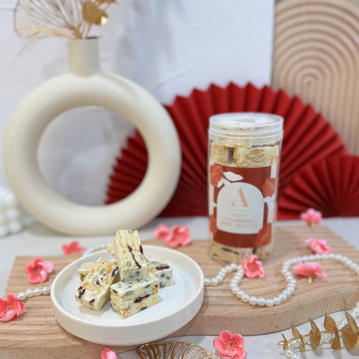 Nutty Cranberry Milk Truffles