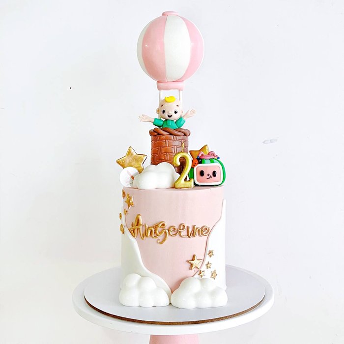 Cocomelon Hot Air Balloon Cake (Pink)
